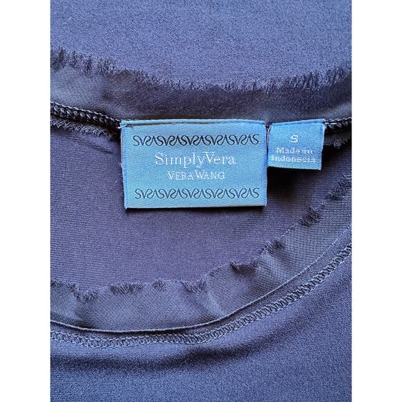 VeraWang Blue Tank Dress ChiffonTrim Fall Spring Summer Office Church Minimalist - Picture 12 of 14